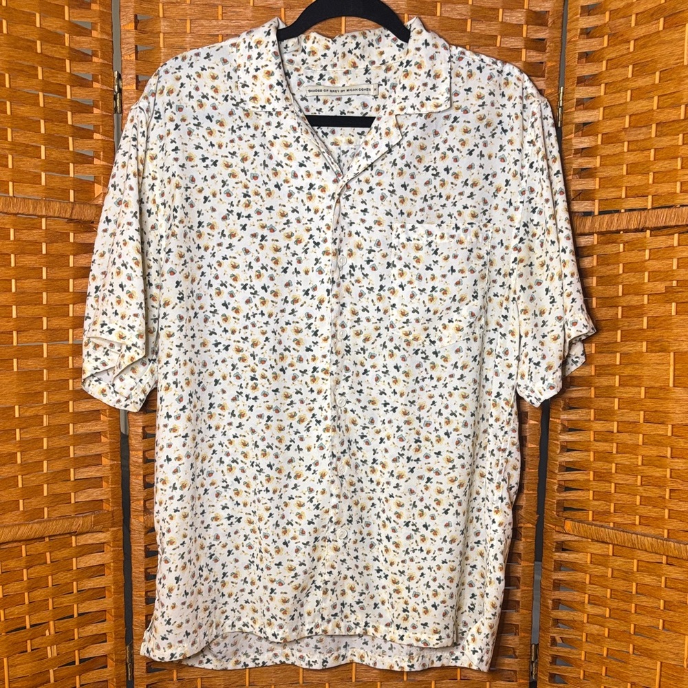 SHADES OF GREY BY MICAH COHEN Floral Button Down Shirt - Cream
